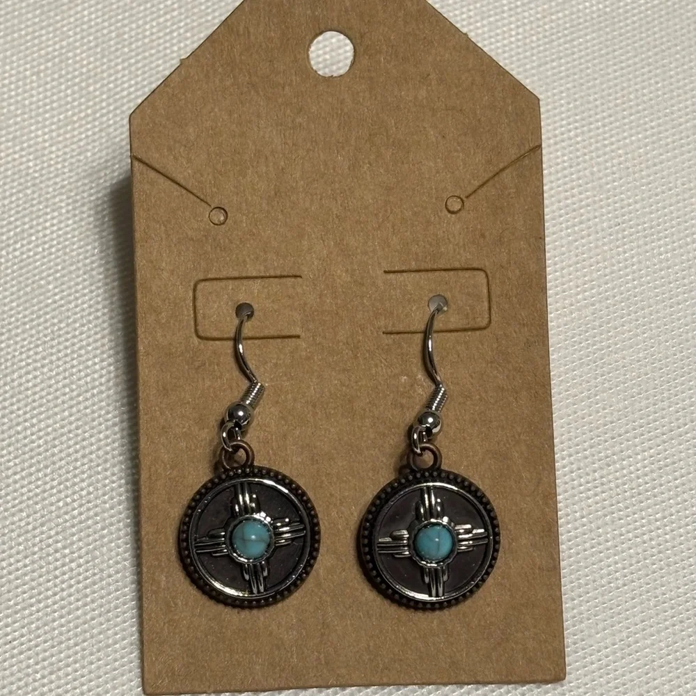Silver and Turquoise‎ Earrings
